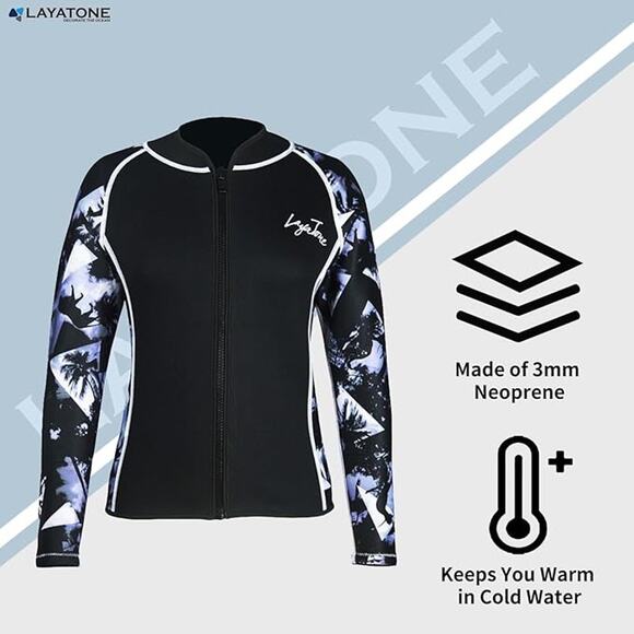 Women's 3mm Neoprene Wetsuit Top/Jacket Size XL Swimming Surfing Canoeing - Picture 4 of 13